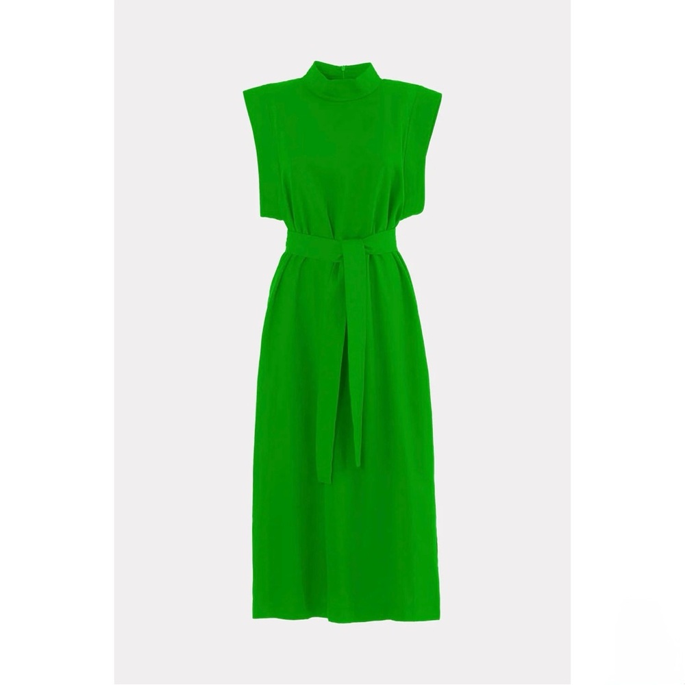 Chic Sleeveless Midi Dress in Vibrant Green